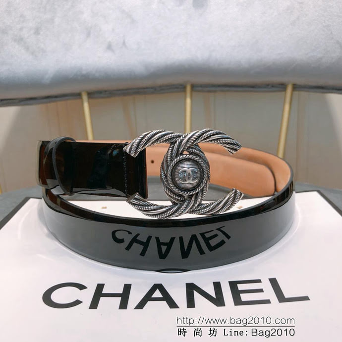 CHANEL香奈兒 18新款 30mm精品 進口皮漆皮面料 樹膏底妖帶 網紅同款腰帶  xfp1163